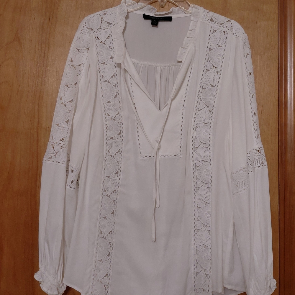 Marc New York White Lace Blouse